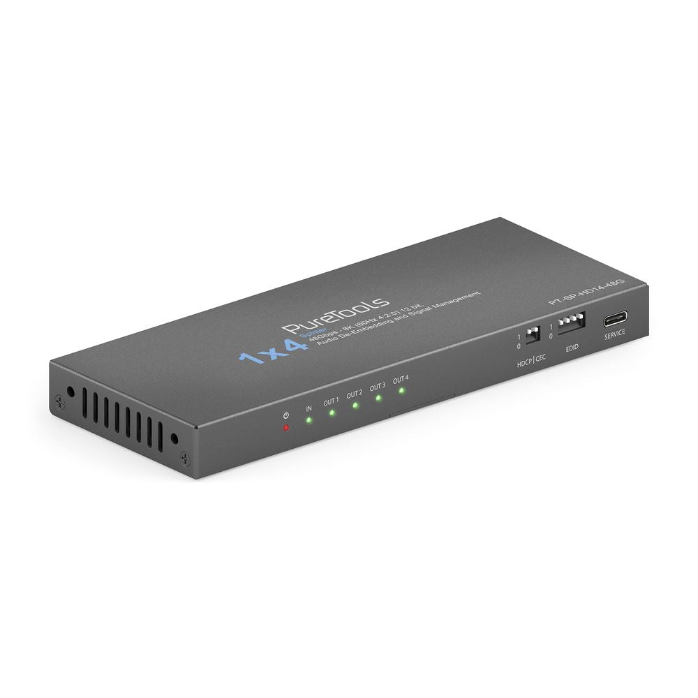 PureLink PureTools - 1x4 HDMI2.1 Splitter - 48Gbps - 8K (60Hz 4:2:0) 12 bit PureLink PureTools - 1x4 HDMI2.1 Splitter - 48Gbps - 8K (60Hz 4:2:0) 12 bit